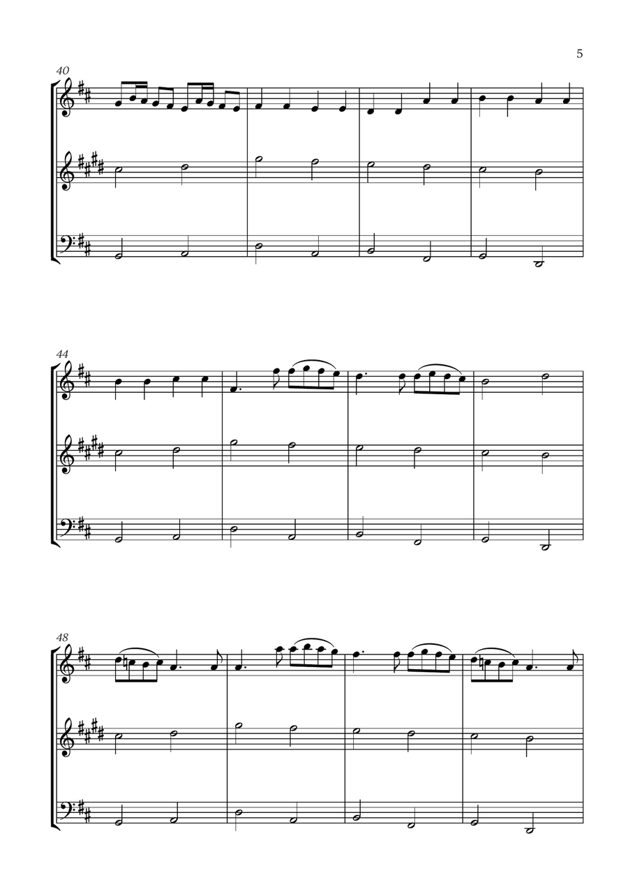 Pachelbel - Canon in D (for Oboe, Clarinet and Cello) Small Ensemble scores gallery preview page 5