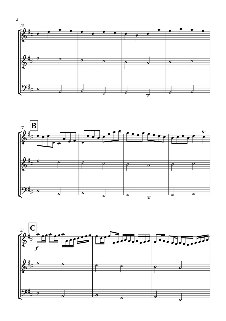 Pachelbel - Canon in D (for Oboe, Violin and Cello) Small Ensemble scores gallery preview page 2