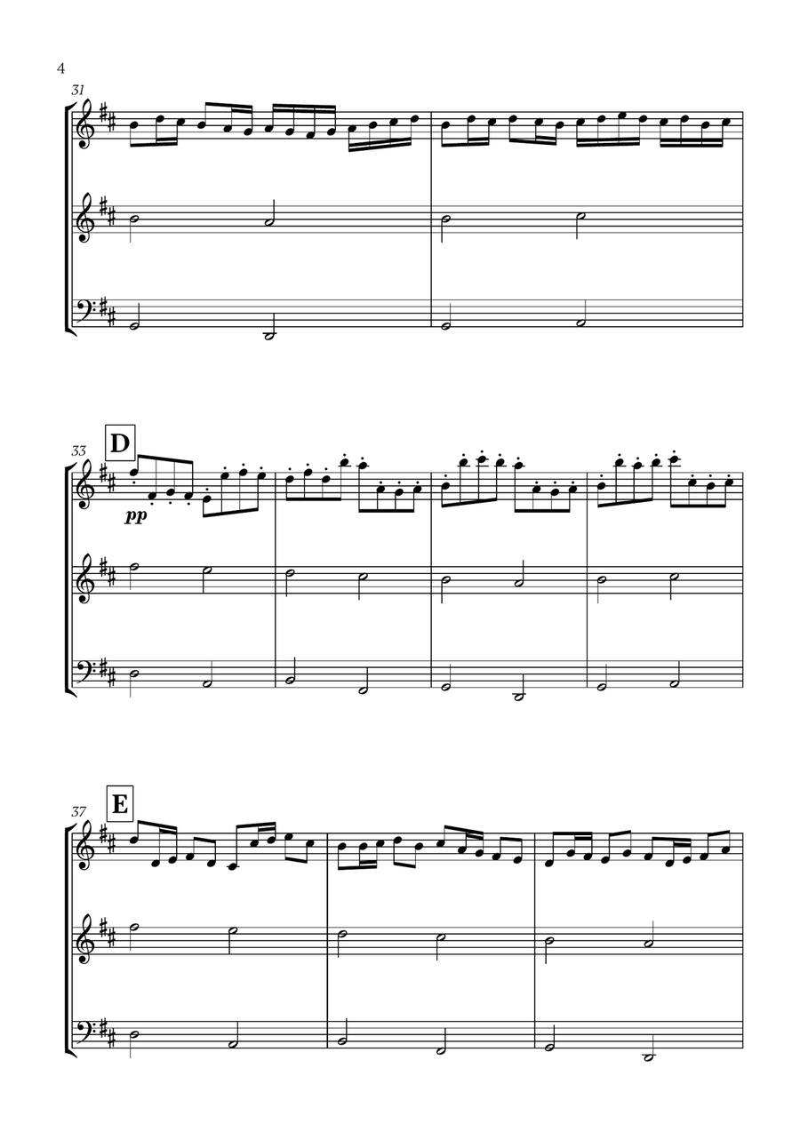 Pachelbel - Canon in D (for Oboe, Violin and Cello) Small Ensemble scores gallery preview page 4