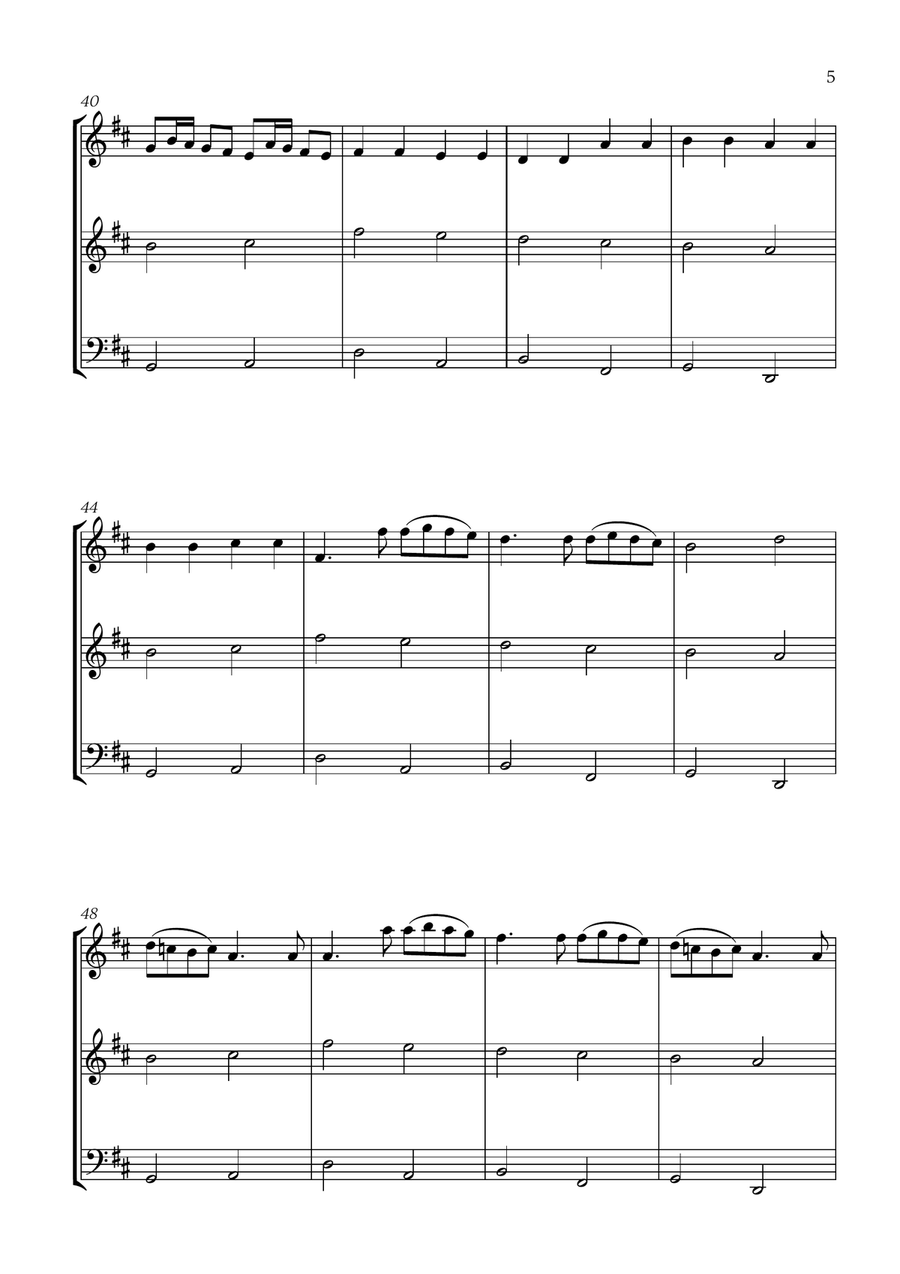 Pachelbel - Canon in D (for Oboe, Violin and Cello) Small Ensemble scores gallery preview page 5