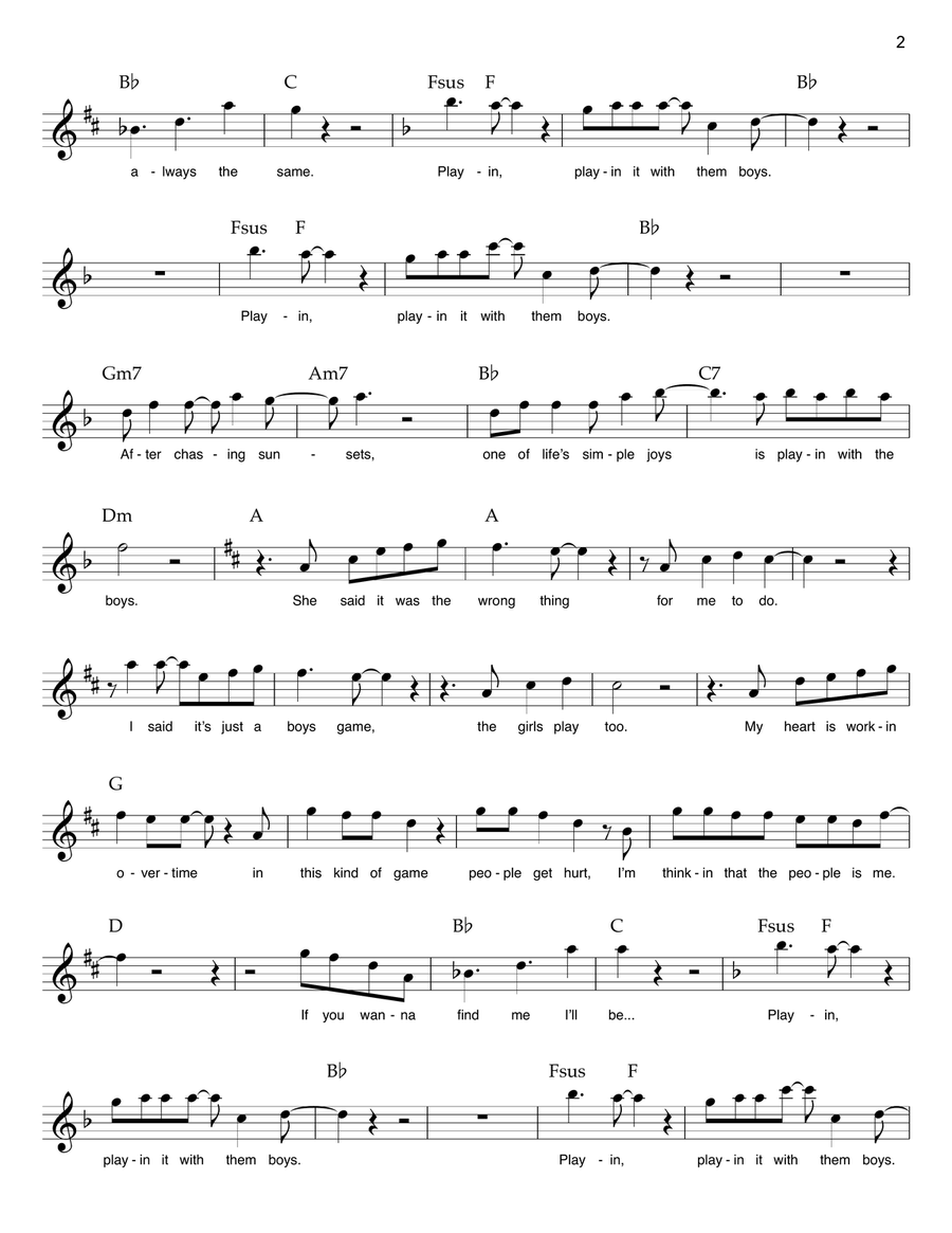 Playing With The Boys Piano scores gallery preview page 2