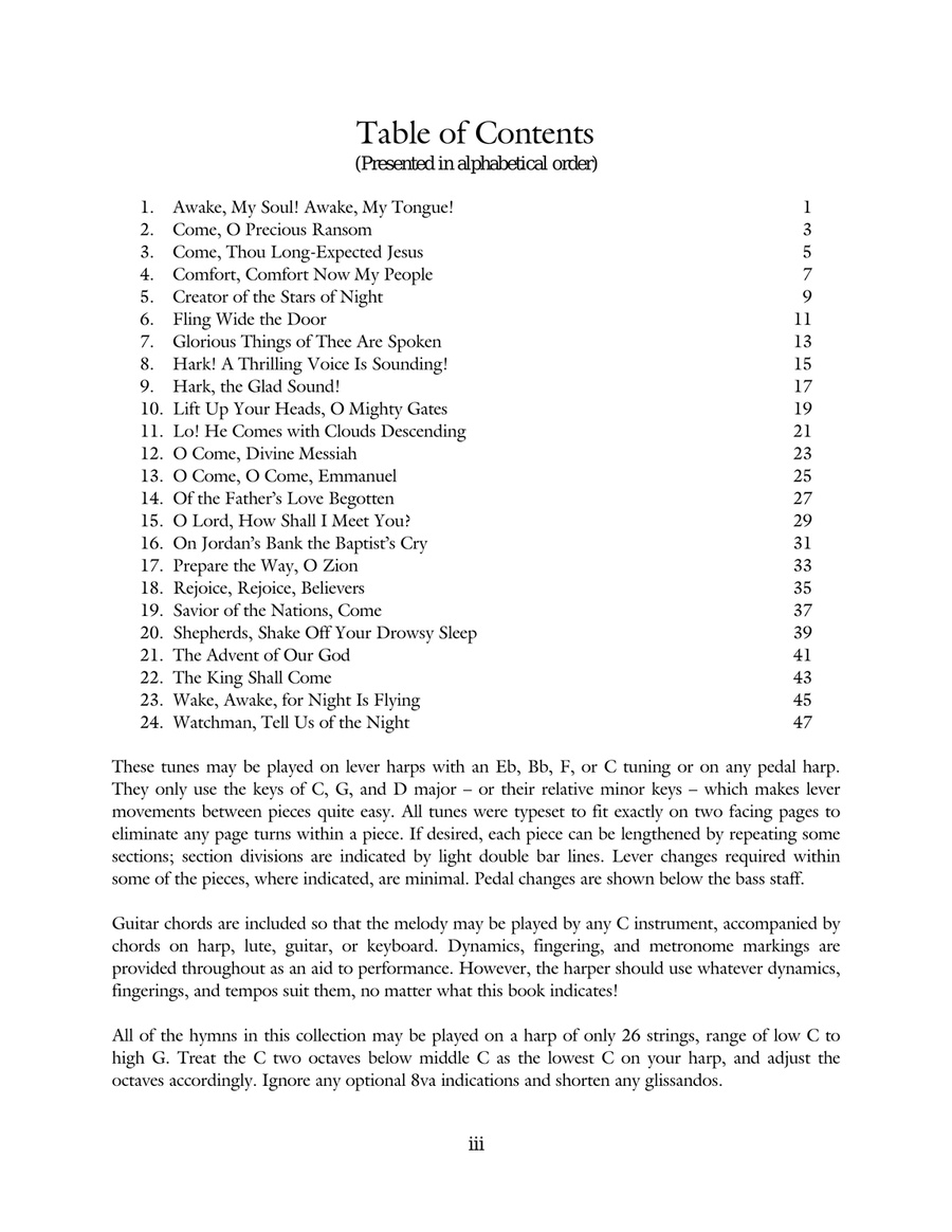 Hymns for Advent Harp scores gallery preview page 4