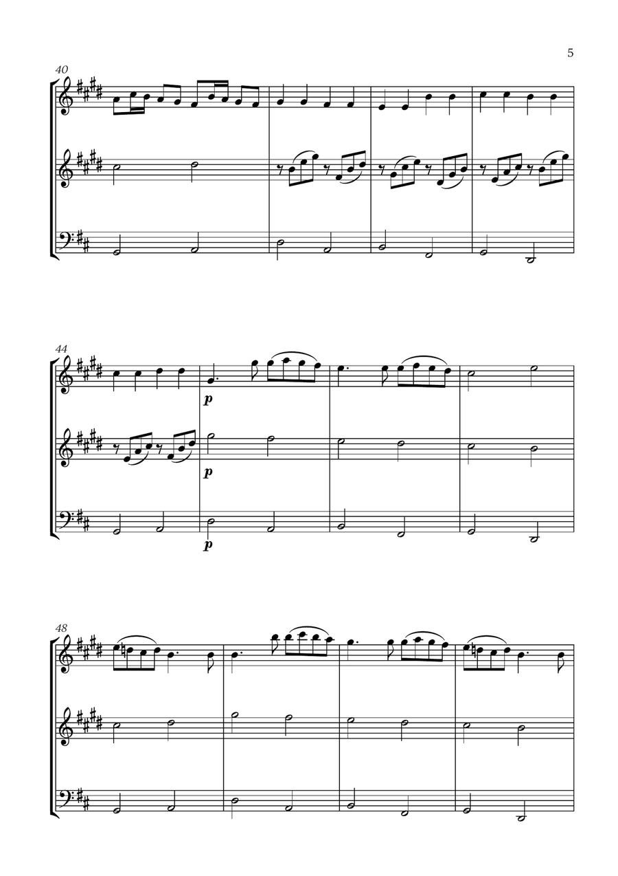 Pachelbel - Canon in D 2 (for 2 Clarinets and Bassoon) Small Ensemble scores gallery preview page 5