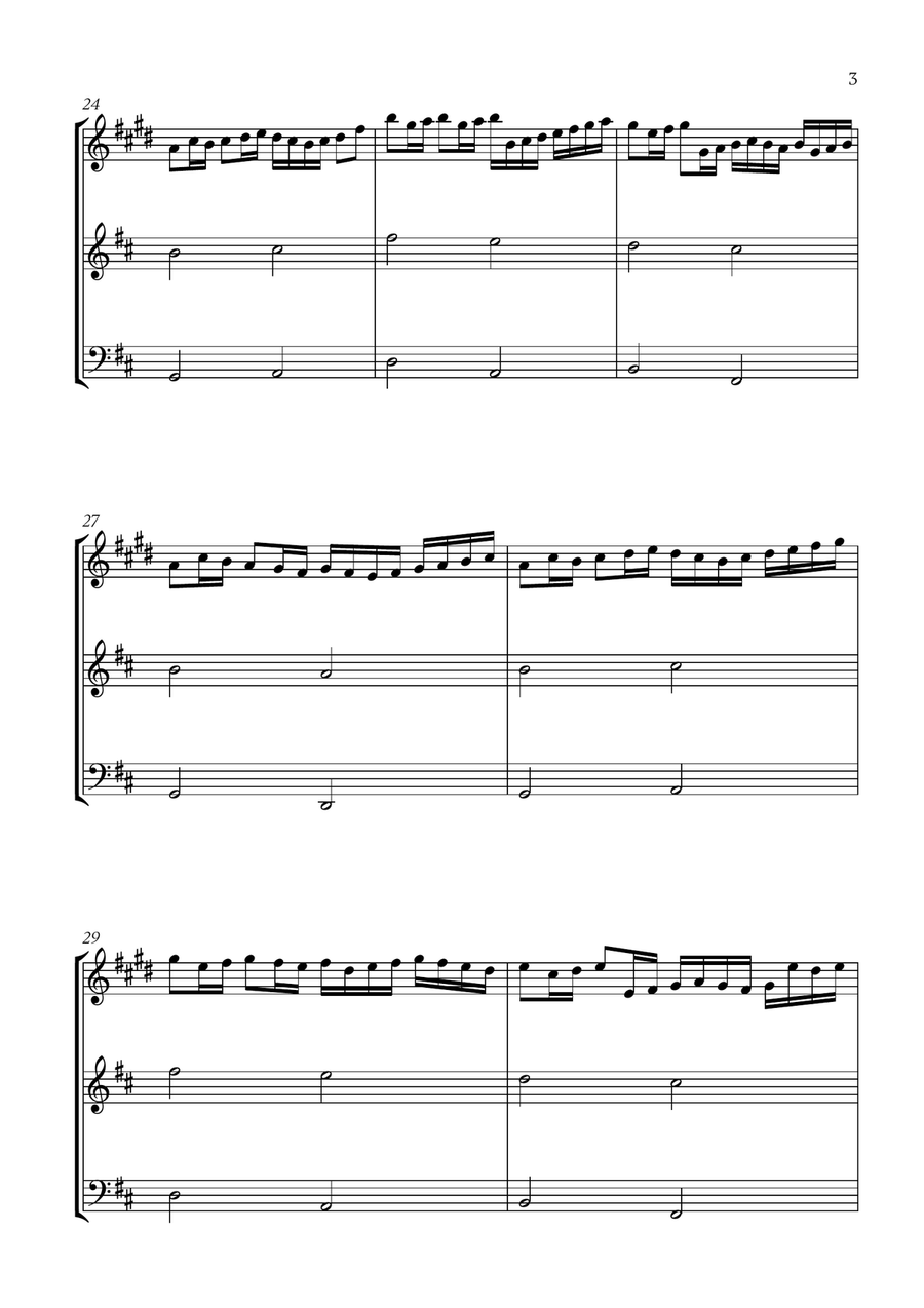 Pachelbel - Canon in D 2 (for Clarinet, Oboe and Cello) Small Ensemble scores gallery preview page 3