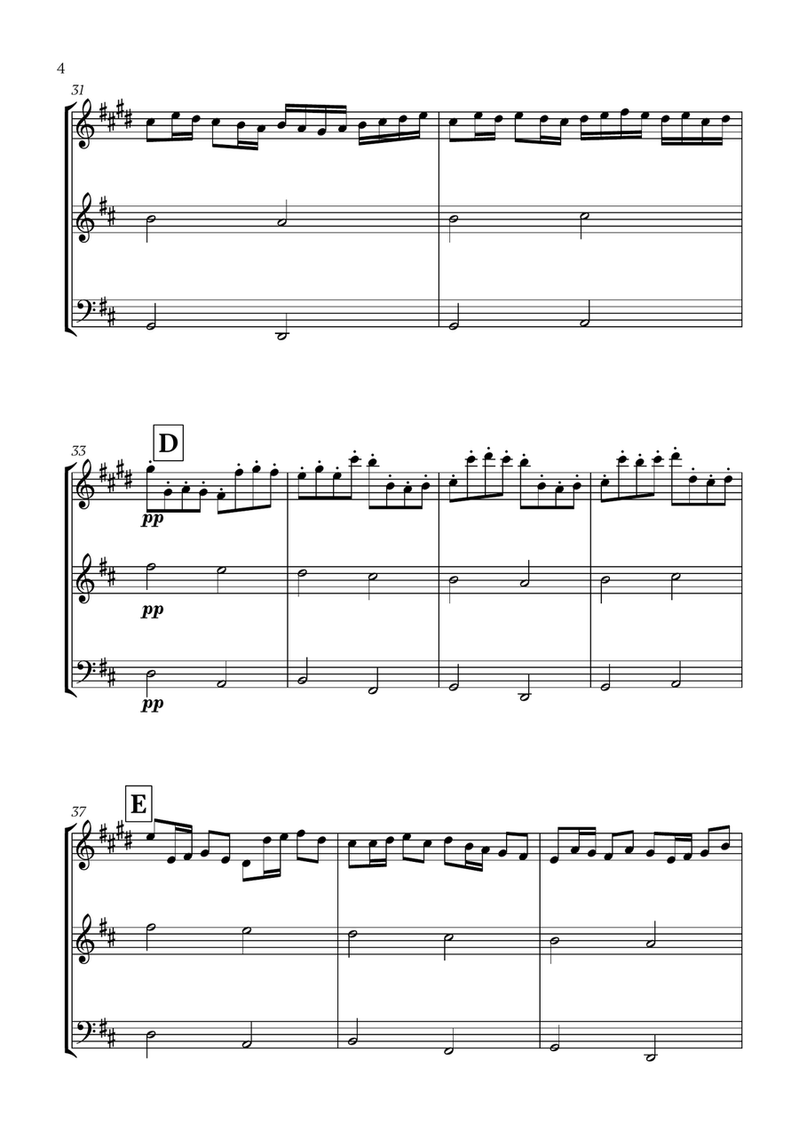 Pachelbel - Canon in D 2 (for Clarinet, Violin and Cello) Small Ensemble scores gallery preview page 4