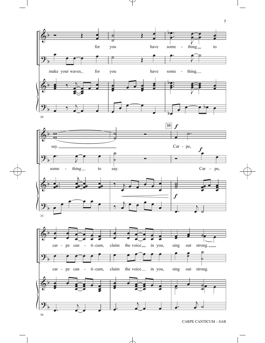 Carpe Canticum (Seize The Song) 3-Part scores gallery preview page 4