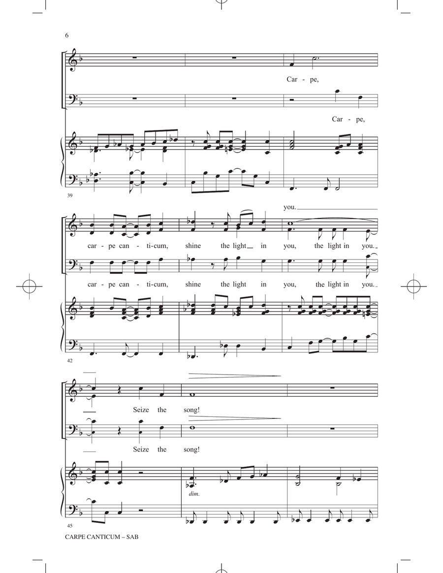 Carpe Canticum (Seize The Song) 3-Part scores gallery preview page 5