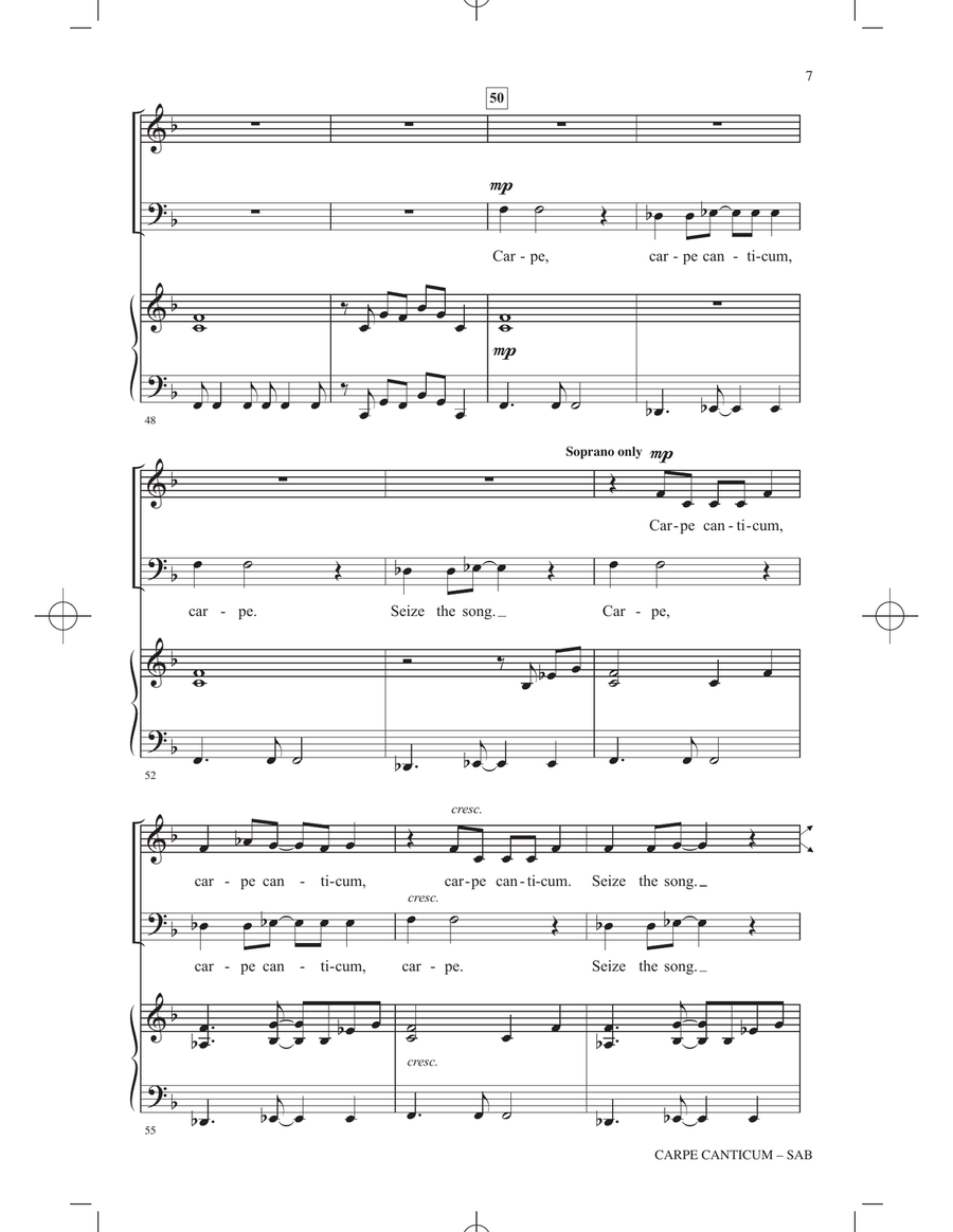 Carpe Canticum (Seize The Song) 3-Part scores gallery preview page 6