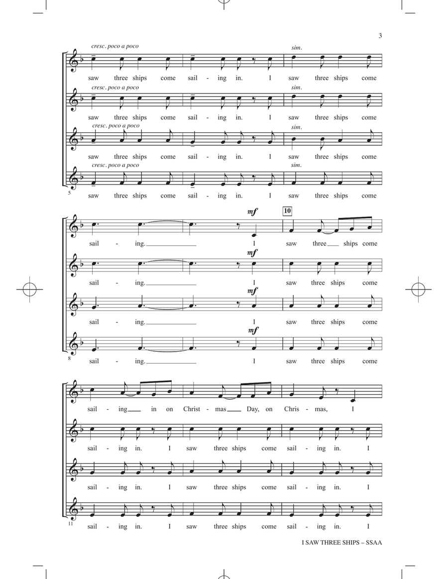 I Saw Three Ships (arr. Garrett Breeze) SSAA scores gallery preview page 2