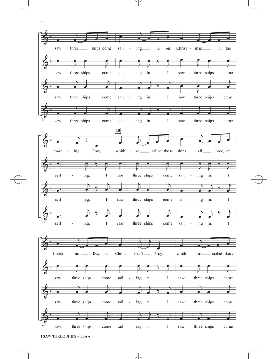 I Saw Three Ships (arr. Garrett Breeze) SSAA scores gallery preview page 3