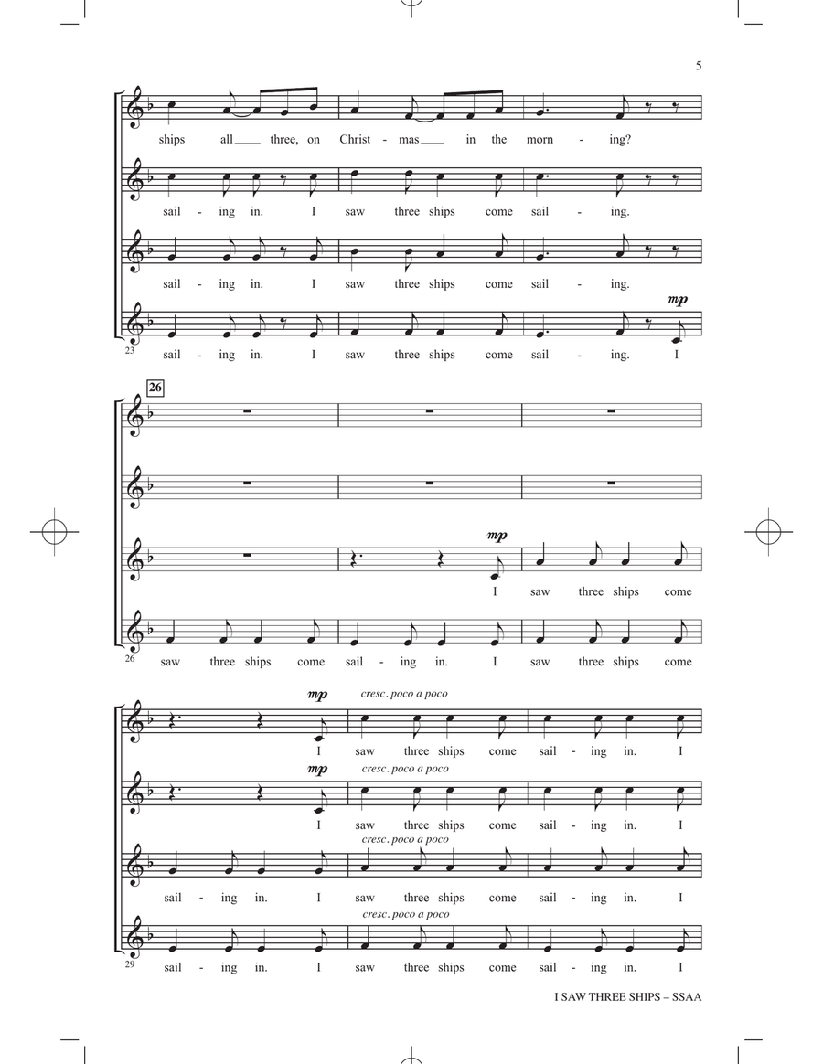 I Saw Three Ships (arr. Garrett Breeze) SSAA scores gallery preview page 4