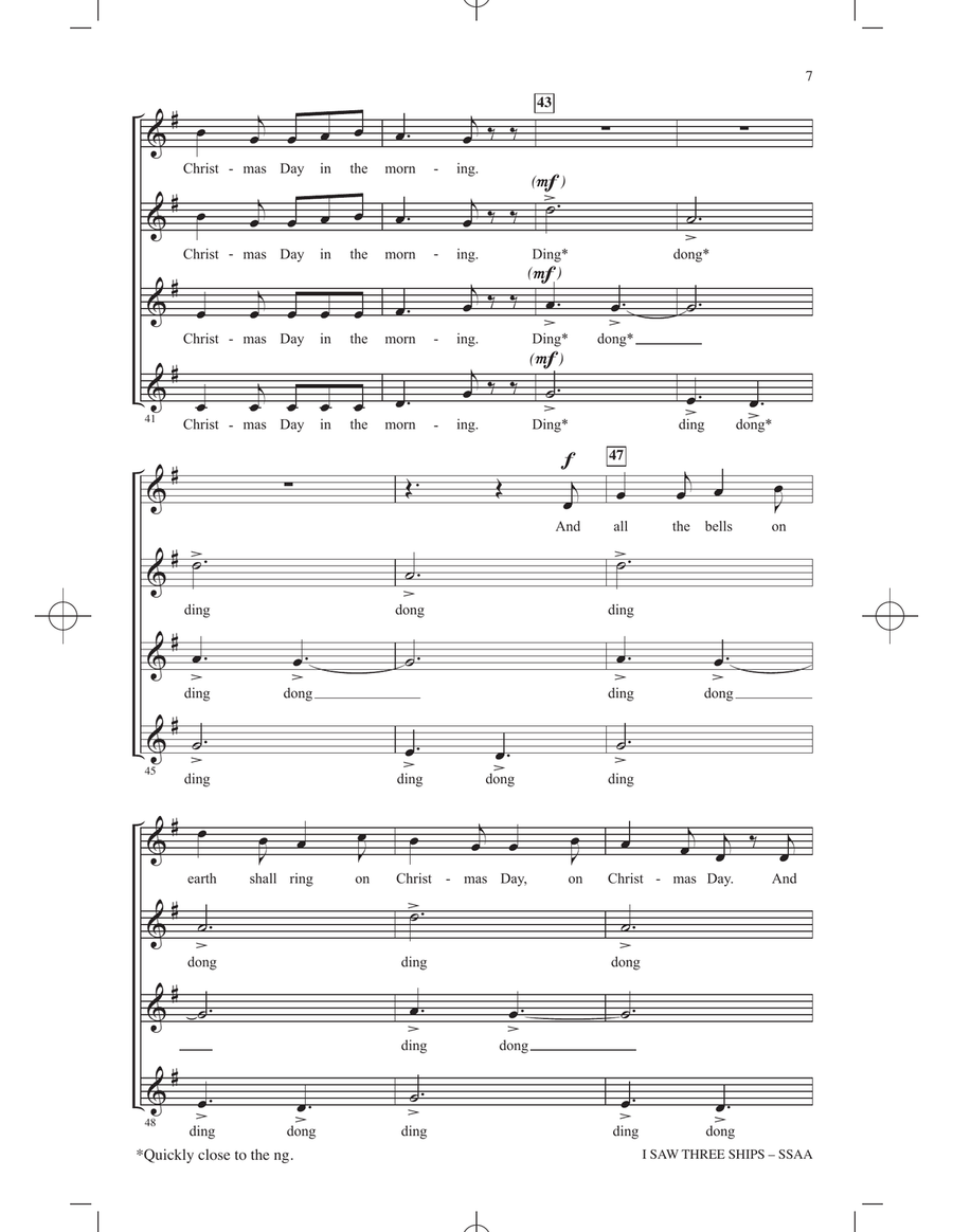 I Saw Three Ships (arr. Garrett Breeze) SSAA scores gallery preview page 6