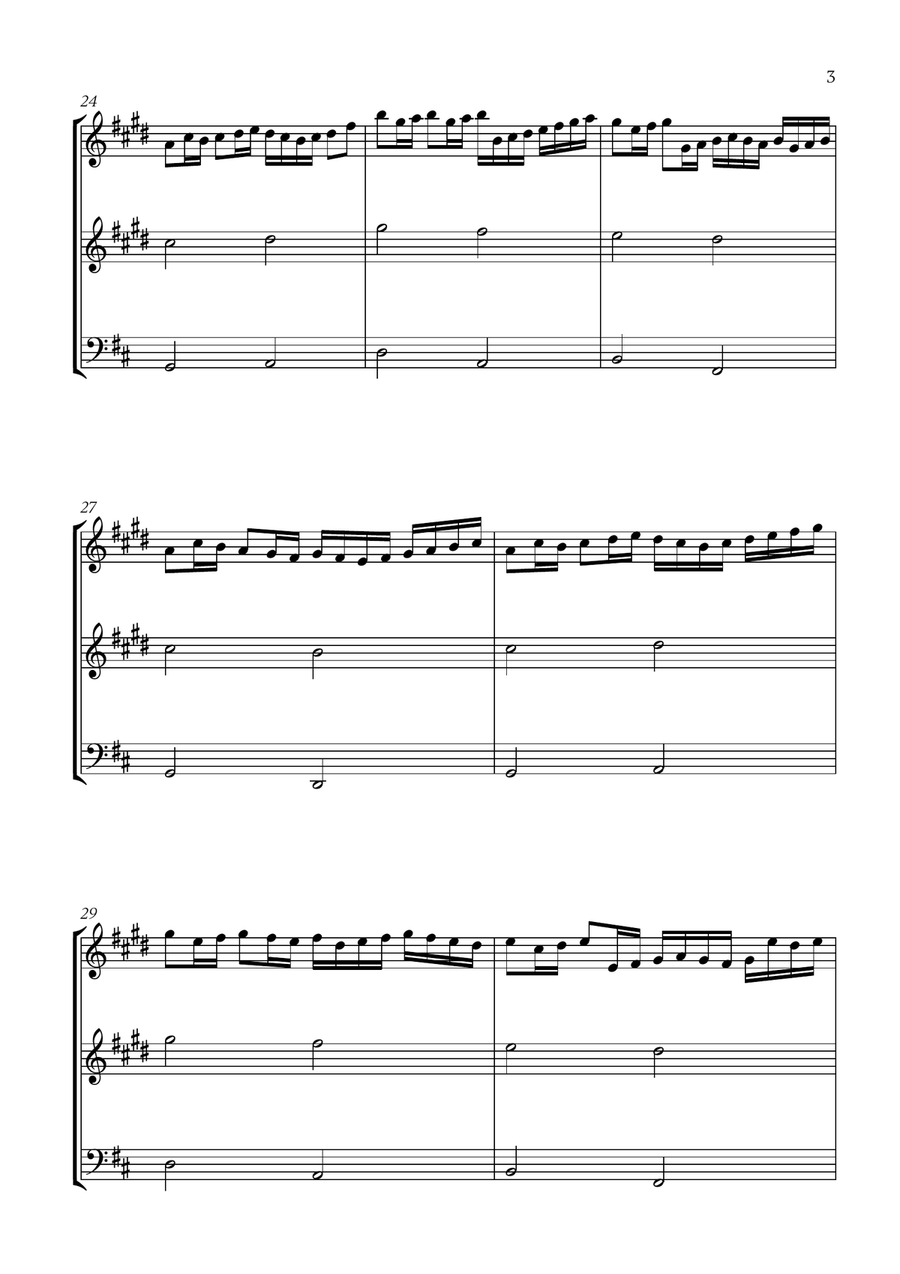 Pachelbel - Canon in D 2 (for Clarinet, Trumpet and Cello) Small Ensemble scores gallery preview page 3