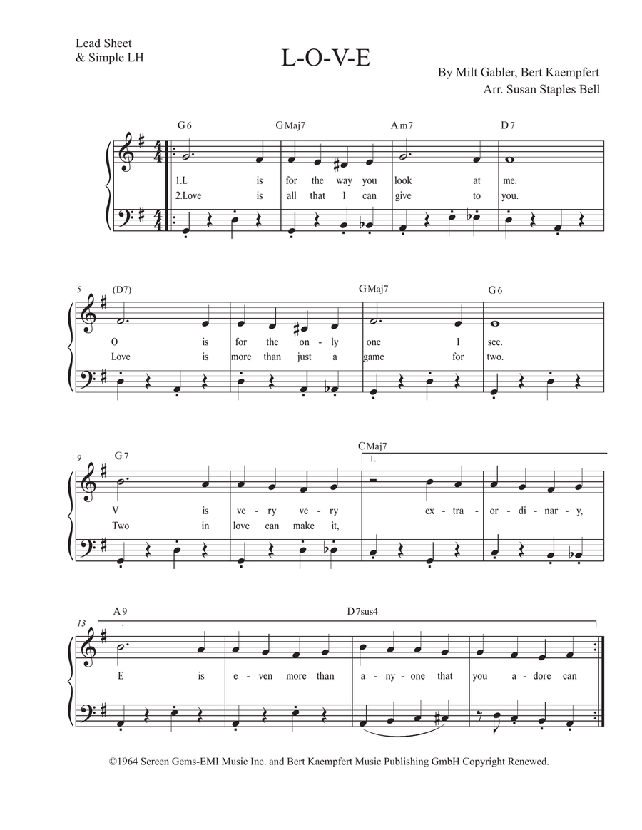 L-O-V-E Piano, Vocal scores gallery preview page 2