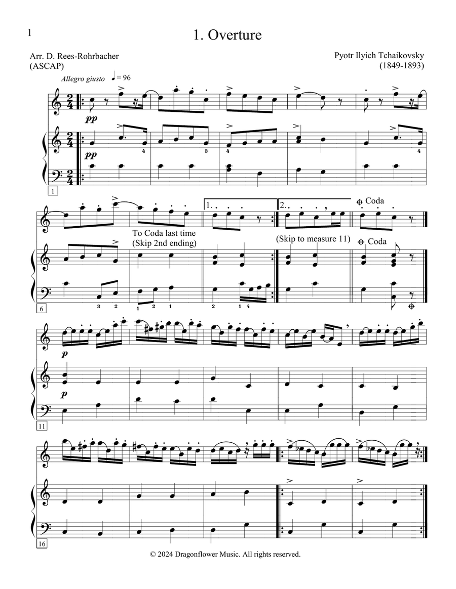 Nutcracker Ballet Themes (Duo) Flute scores gallery preview page 6