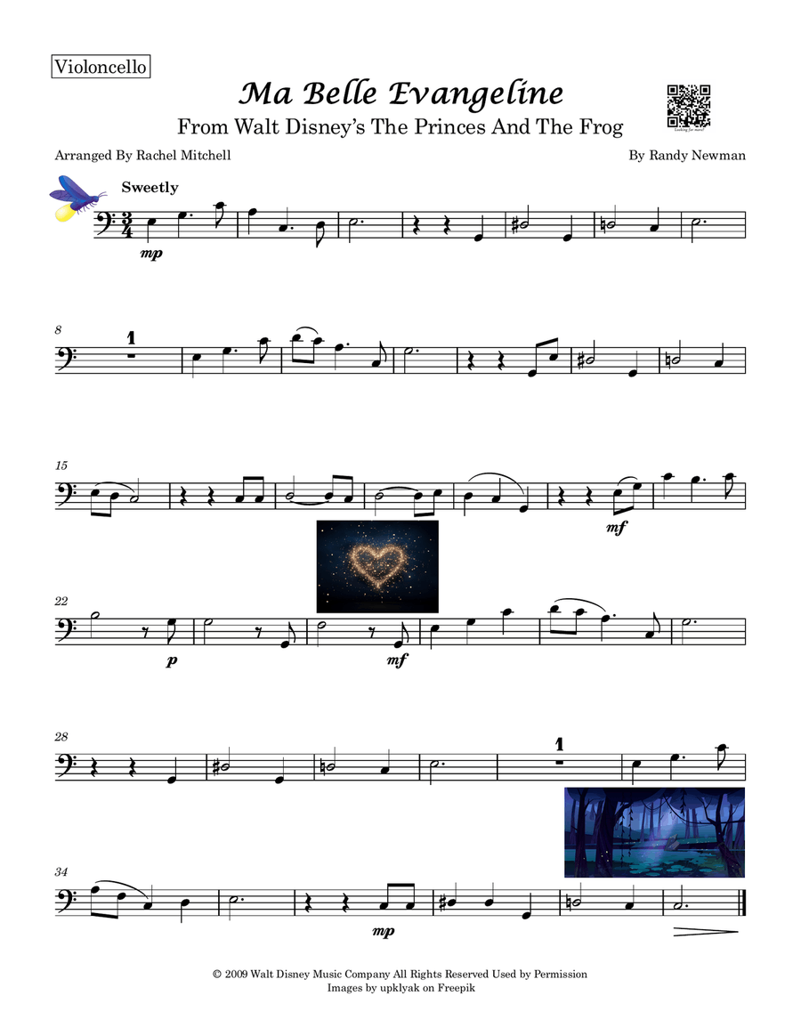 Ma Belle Evangeline Ma Belle Evangeline Cello Solo scores gallery preview page 1