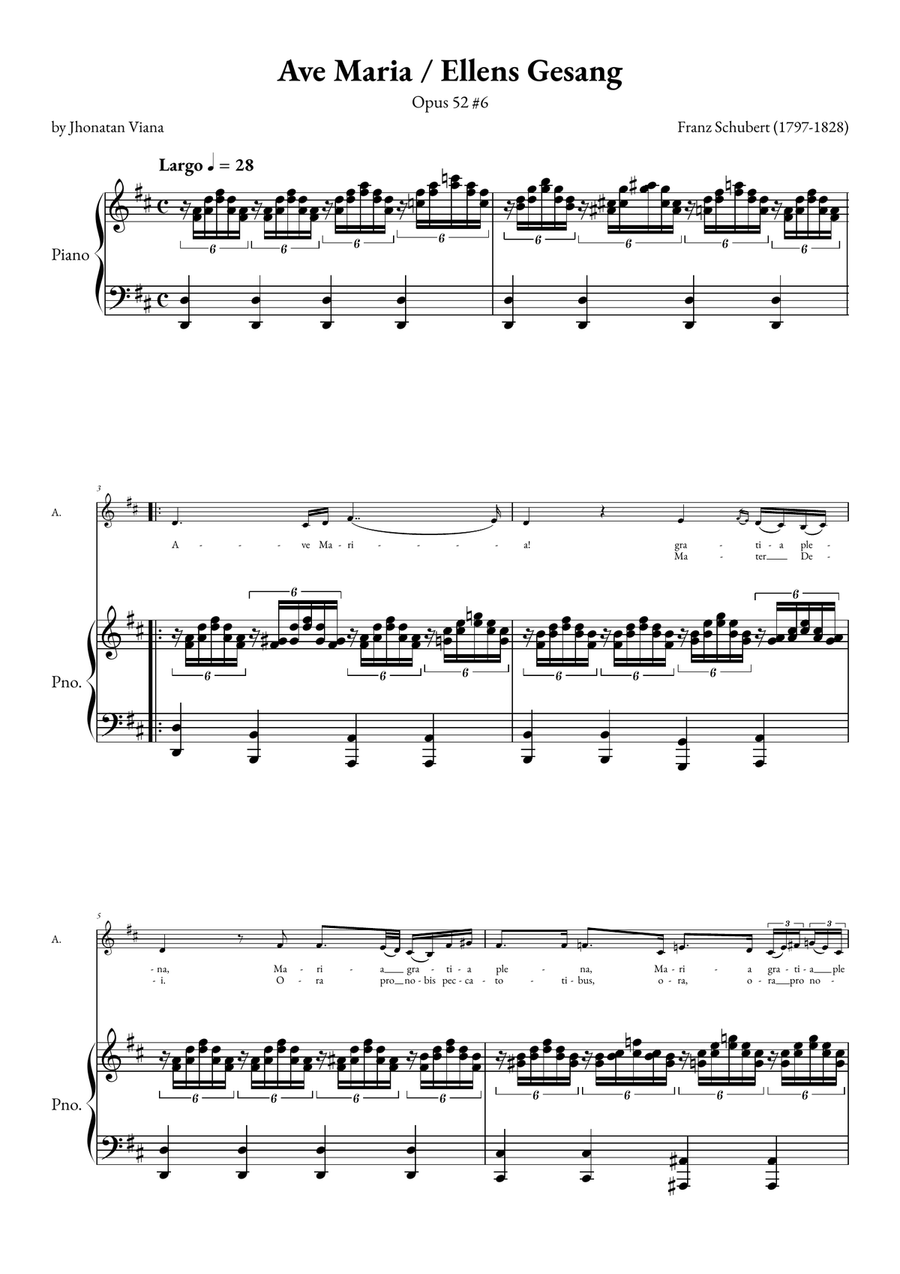 Ave Maria - Ellens Gesand Alto Voice scores gallery preview page 1
