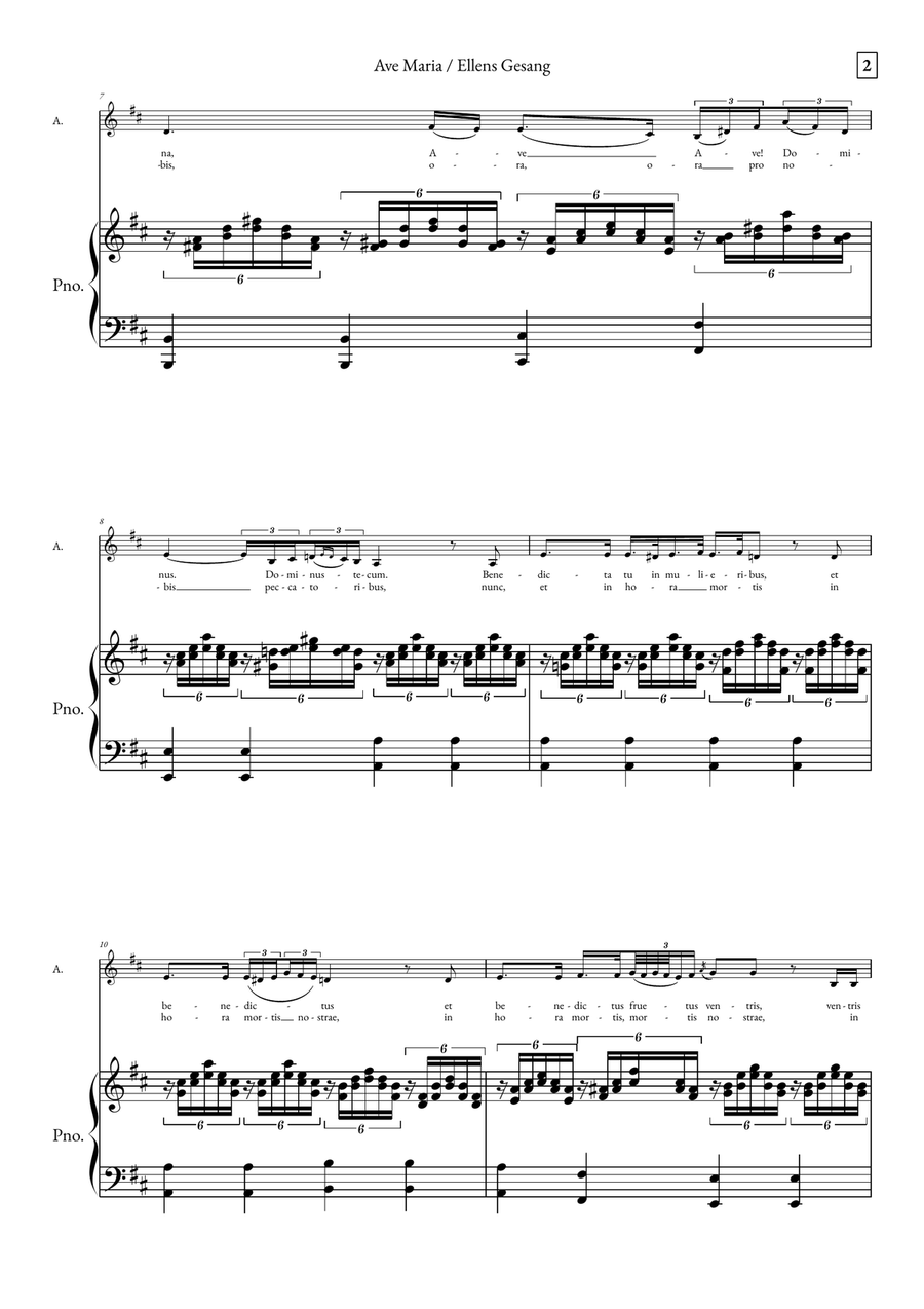 Ave Maria - Ellens Gesand Alto Voice scores gallery preview page 2