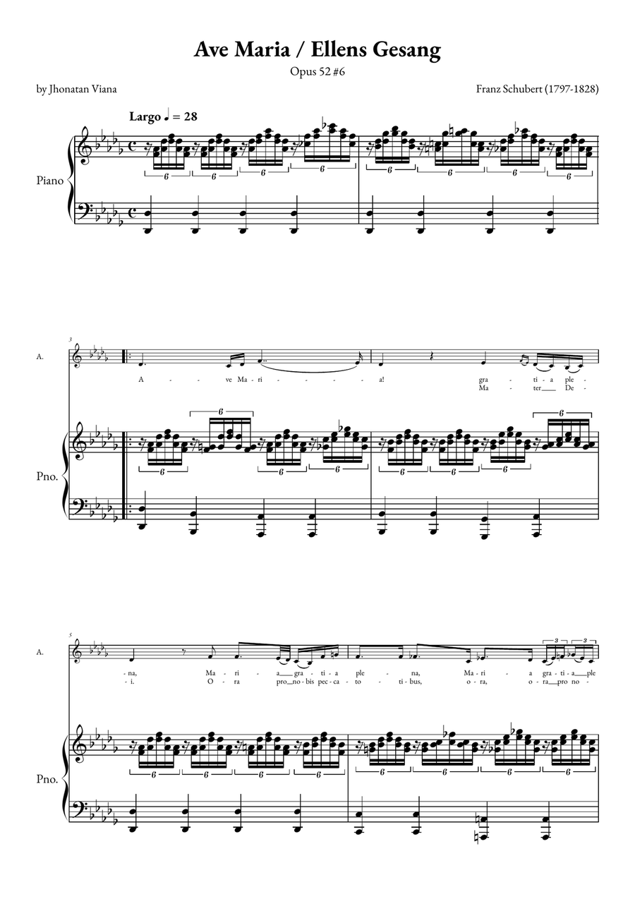 Ave Maria - Ellens Gesand Alto Voice scores gallery preview page 1