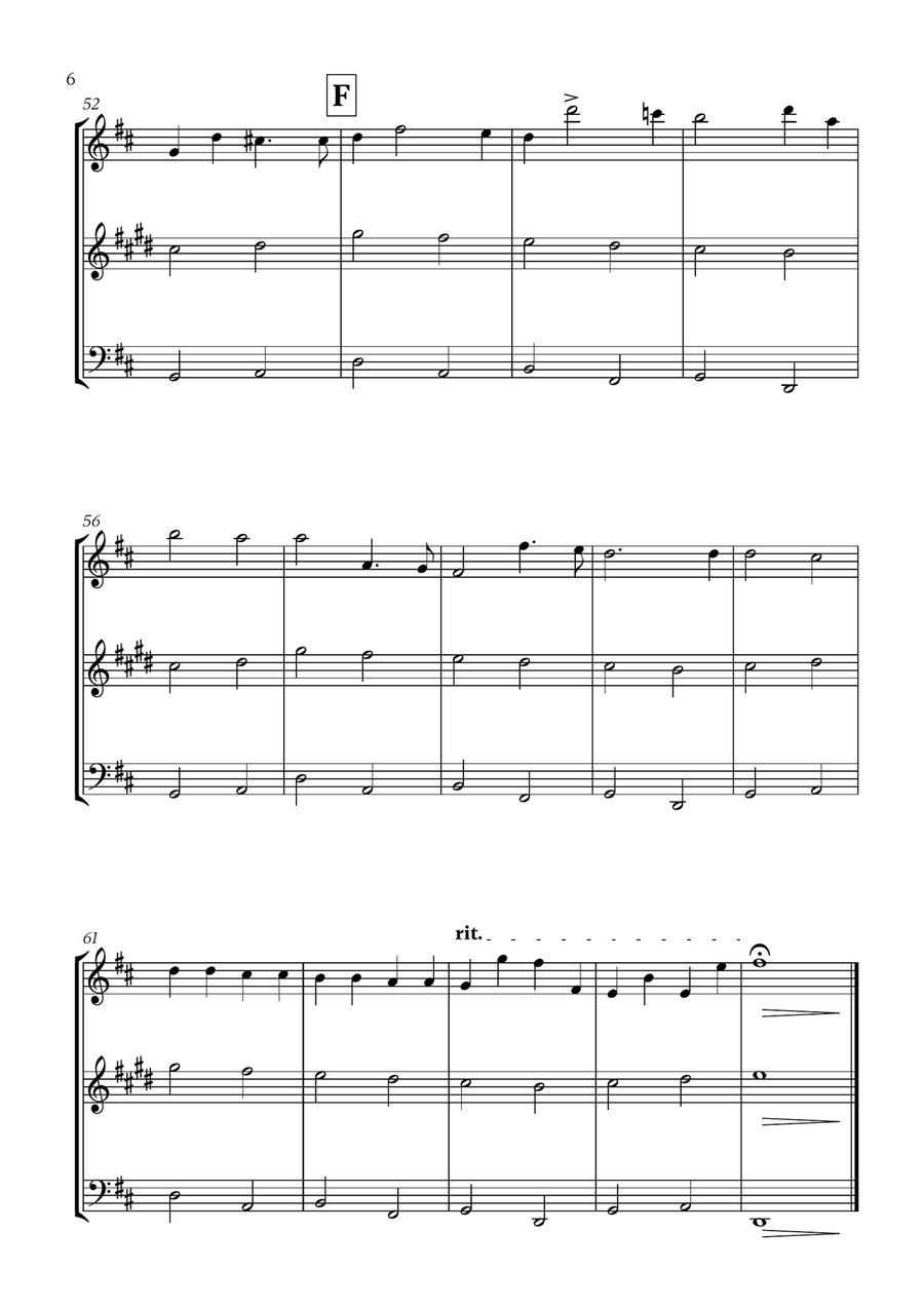 Pachelbel - Canon in D 2 (for Violin, Clarinet and Cello) Small Ensemble scores gallery preview page 6