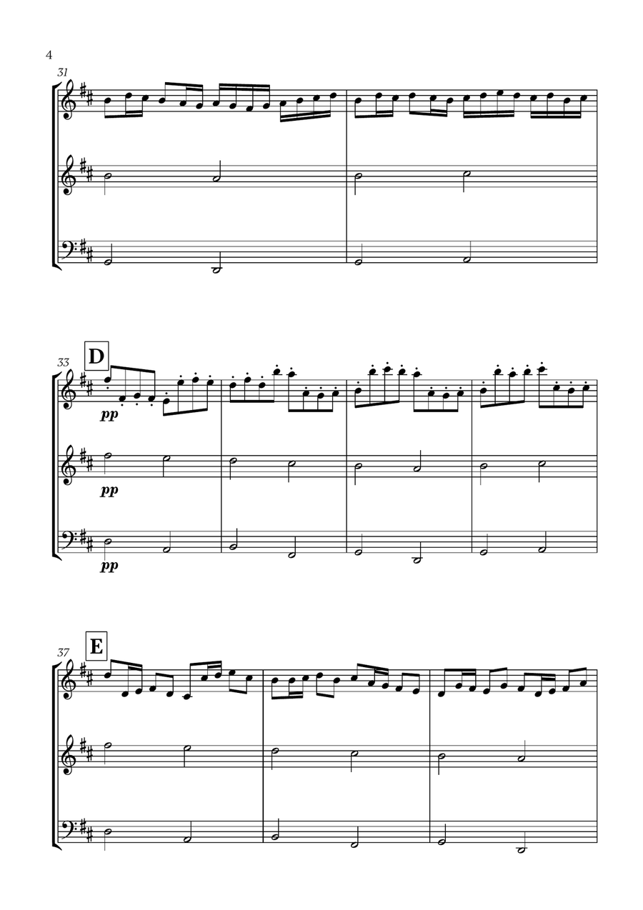 Pachelbel - Canon in D 2 (for Violin, Flute and Cello) Small Ensemble scores gallery preview page 4