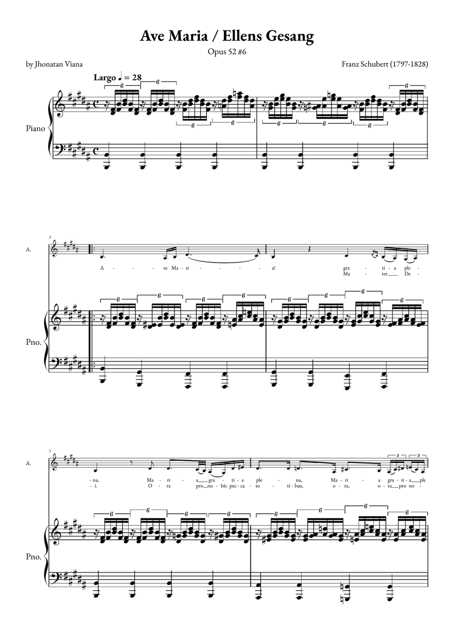 Ave Maria - Ellens Gesand Alto Voice scores gallery preview page 1