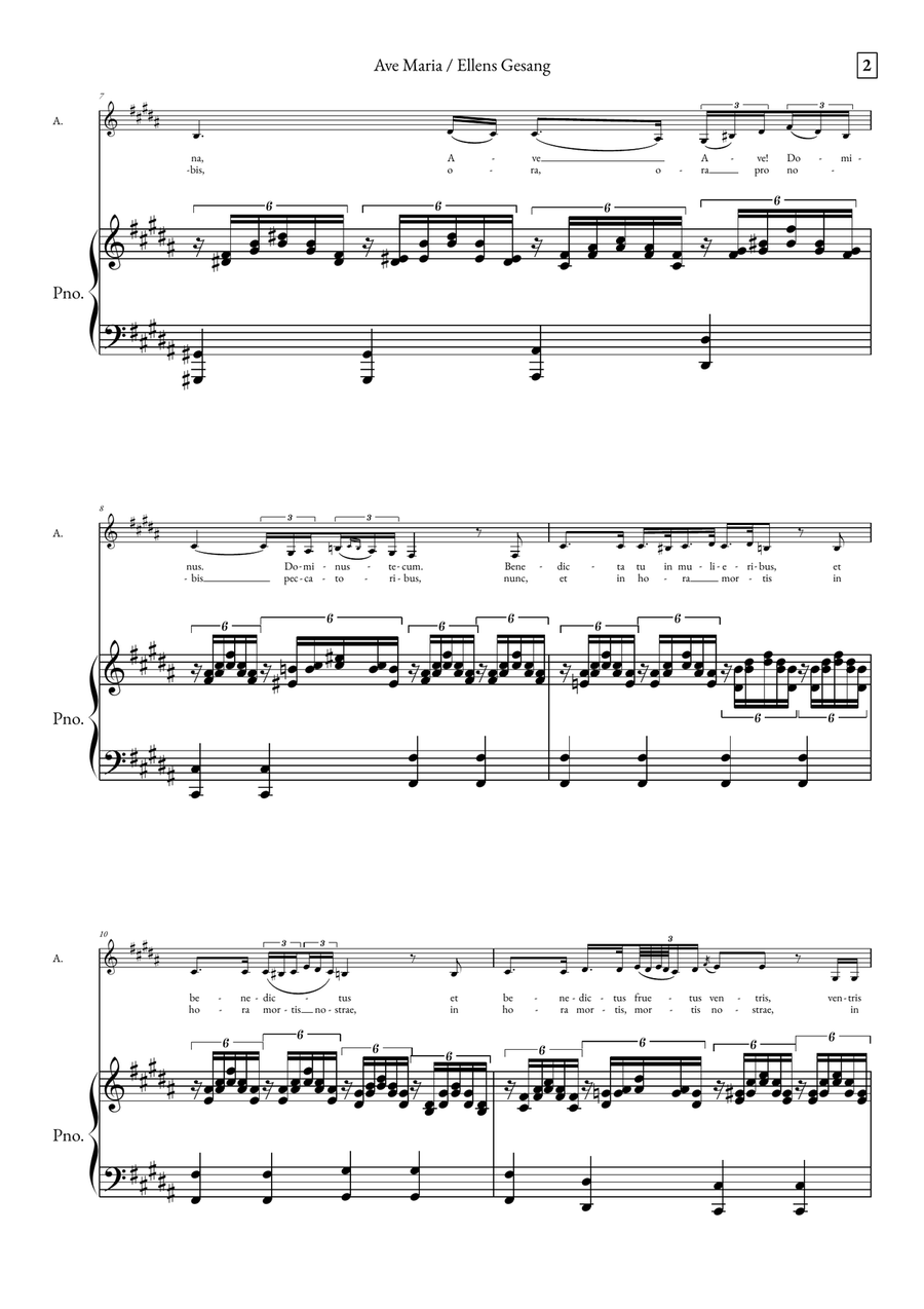 Ave Maria - Ellens Gesand Alto Voice scores gallery preview page 2