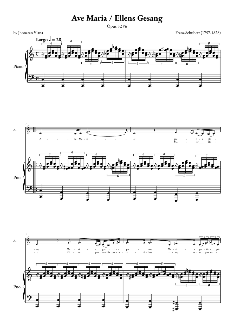Ave Maria - Ellens Gesand Alto Voice scores gallery preview page 1