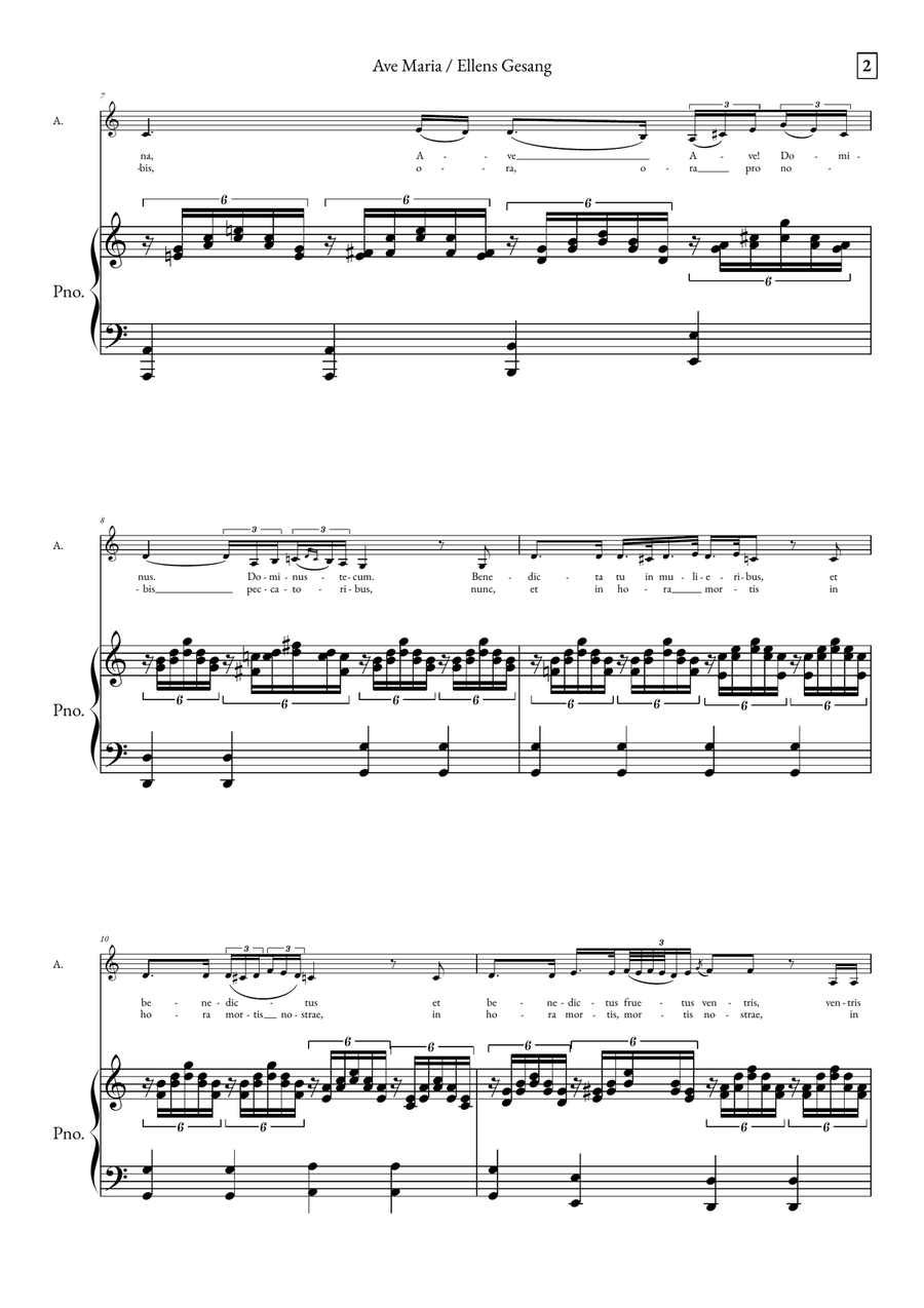 Ave Maria - Ellens Gesand Alto Voice scores gallery preview page 2
