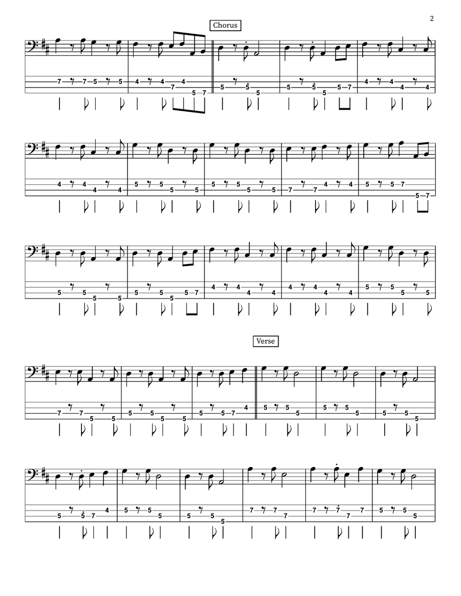 Lookin' For Love Lookin' For Love Bass Guitar scores gallery preview page 2