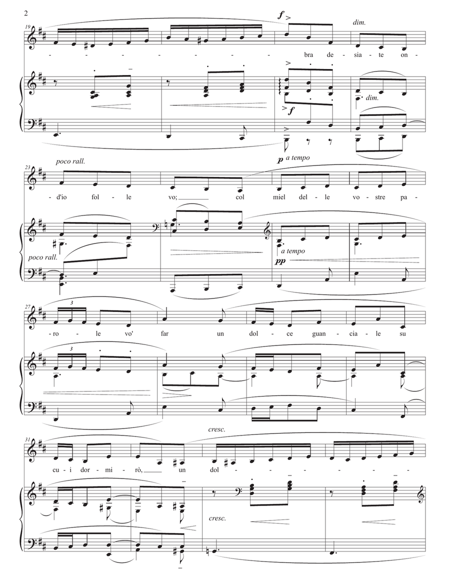 DONAUDY: Ah, mai non cessate (transposed to D major) Piano, Vocal scores gallery preview page 3