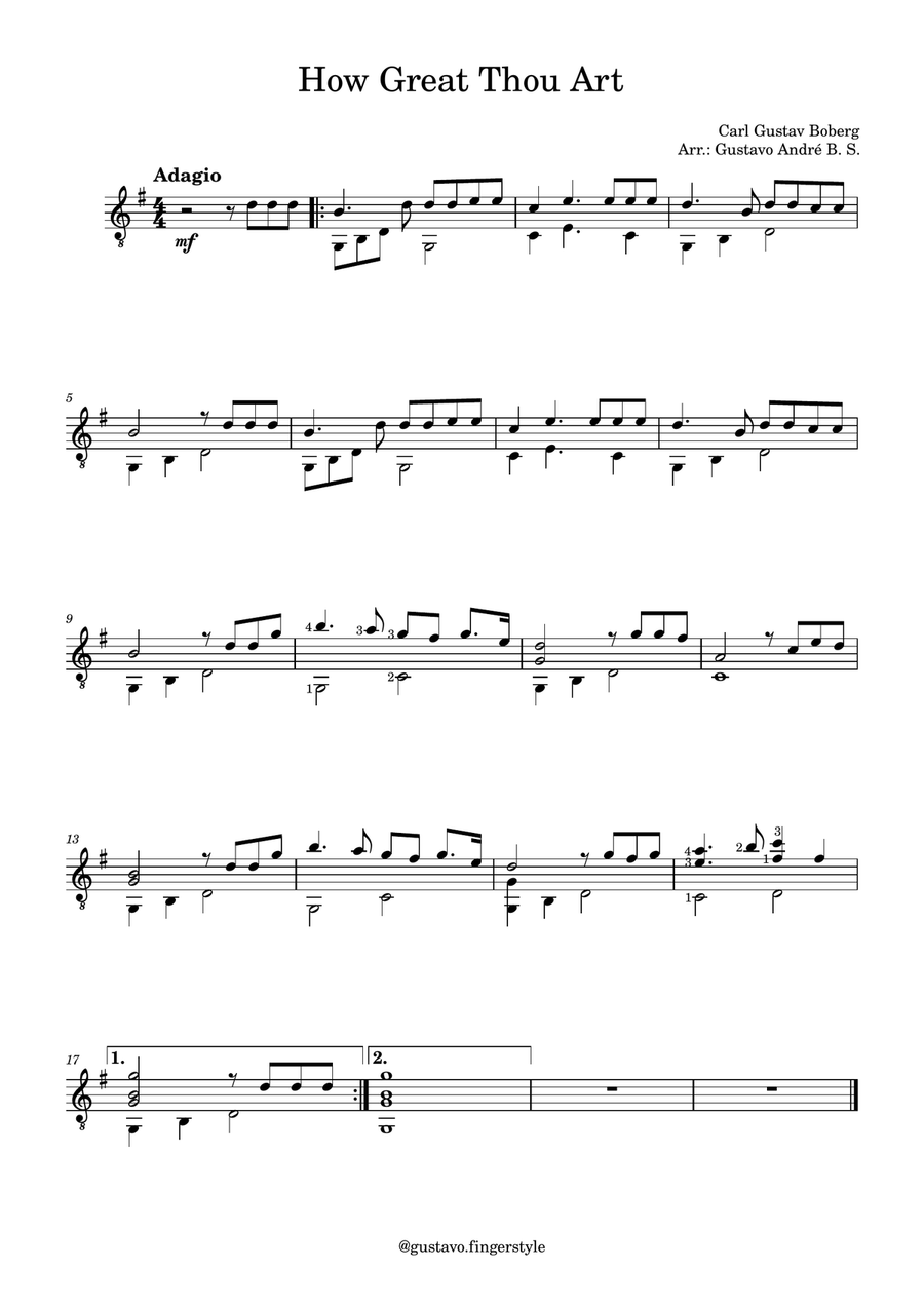 How Great Thou Art How Great Thou Art Acoustic Guitar scores gallery preview page 1