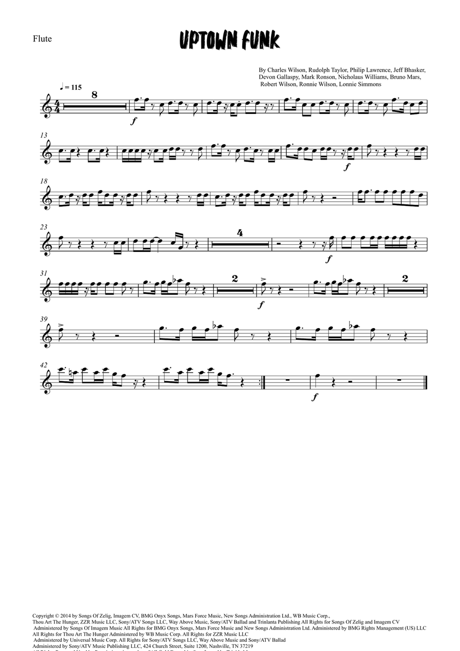 Uptown Funk Uptown Funk Flute Solo scores gallery preview page 4