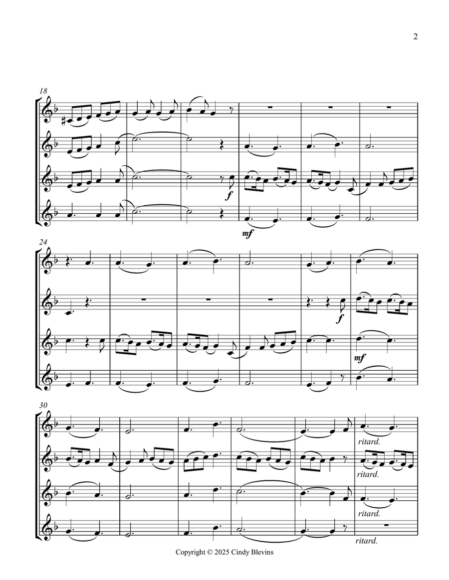 Gesu Bambino, for Clarinet Quartet Clarinet Quartet scores gallery preview page 3