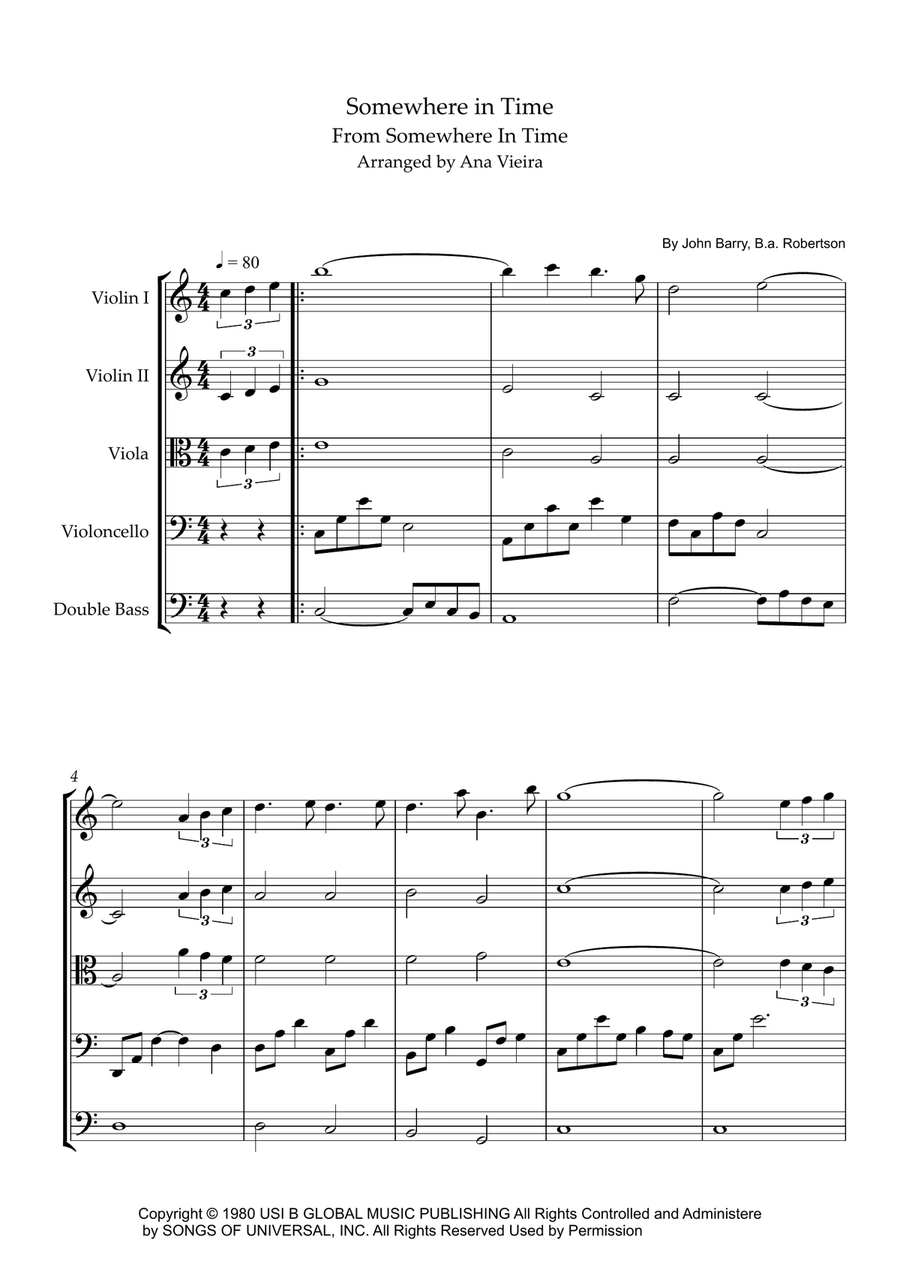 Somewhere In Time String Orchestra scores gallery preview page 1