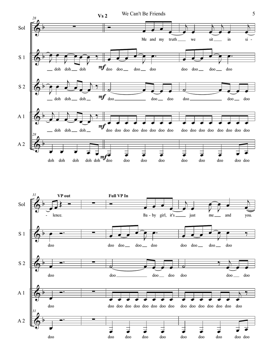 We Can't Be Friends (Wait For Your Love) SSAA scores gallery preview page 5