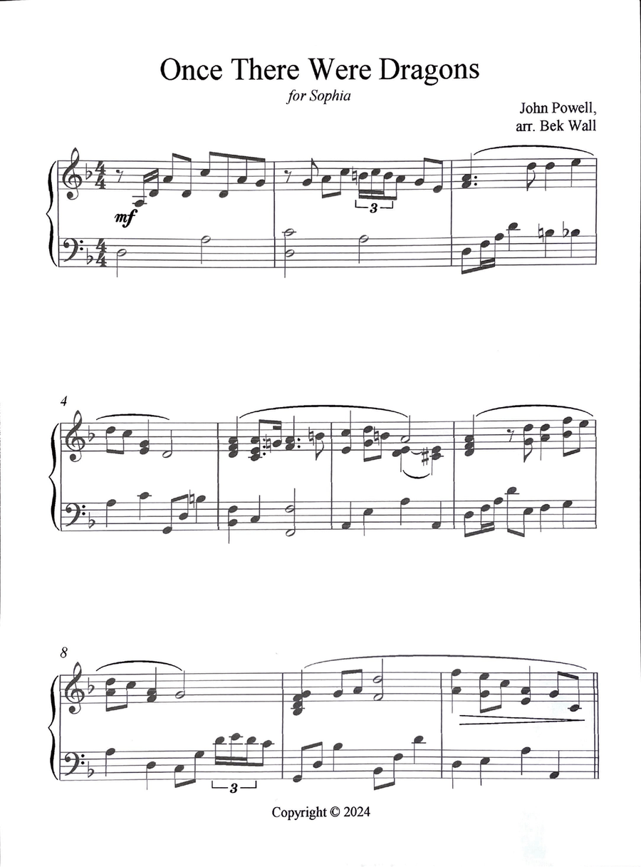 Once There Were Dragons Once There Were Dragons Piano Solo scores gallery preview page 1