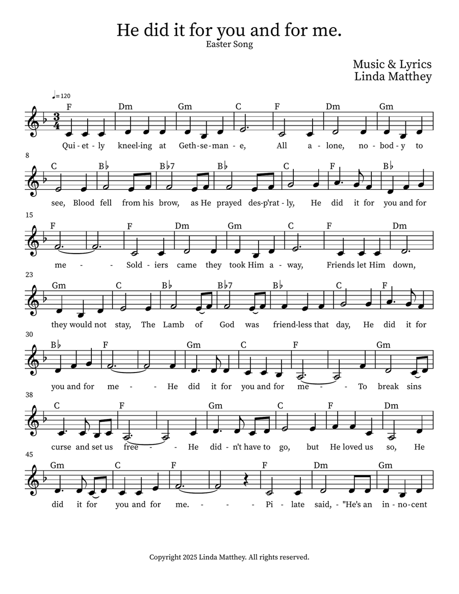 He did it for you and for me Piano, Vocal scores gallery preview page 1
