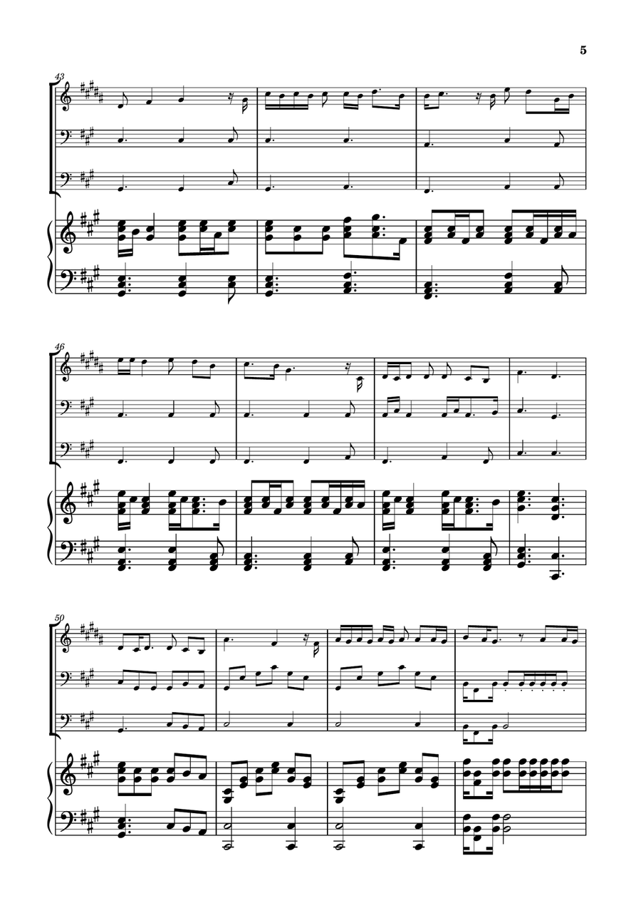 Die With A Smile Brass Trio scores gallery preview page 5