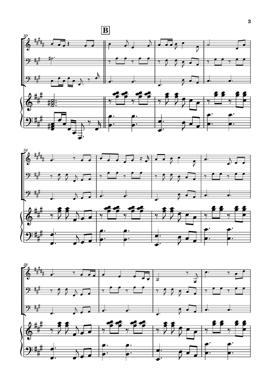 Die With A Smile Brass Trio scores gallery preview page 3