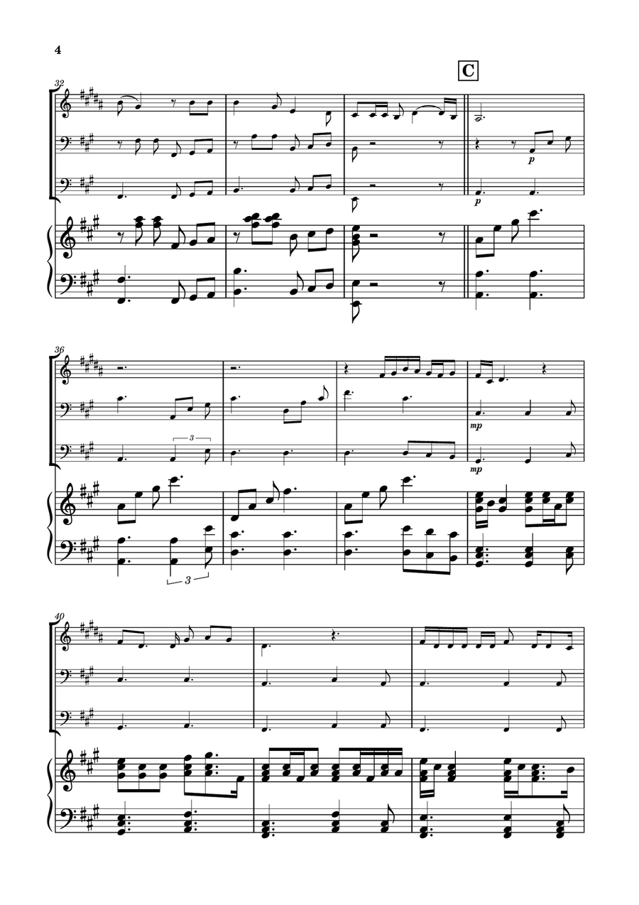 Die With A Smile Brass Trio scores gallery preview page 4