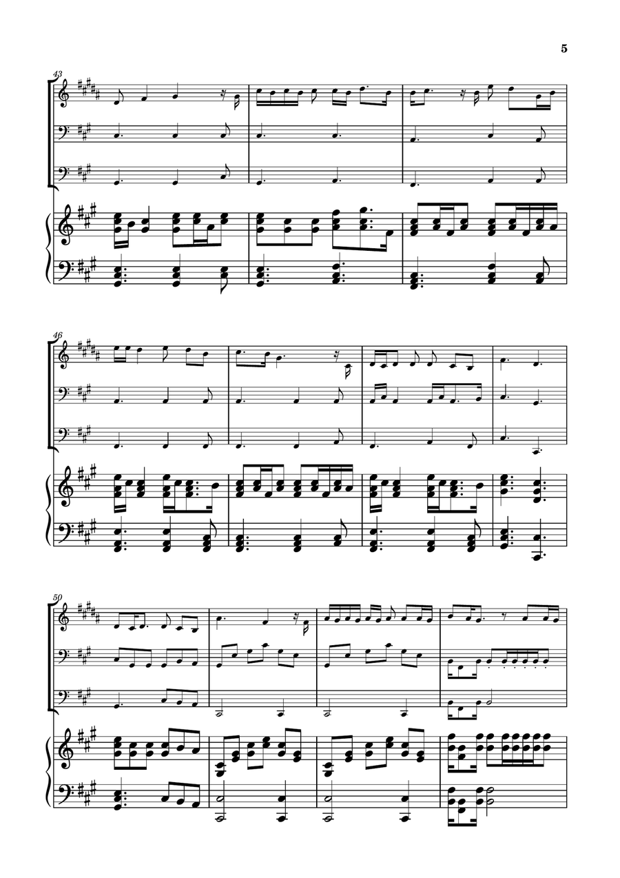 Die With A Smile Brass Trio scores gallery preview page 5