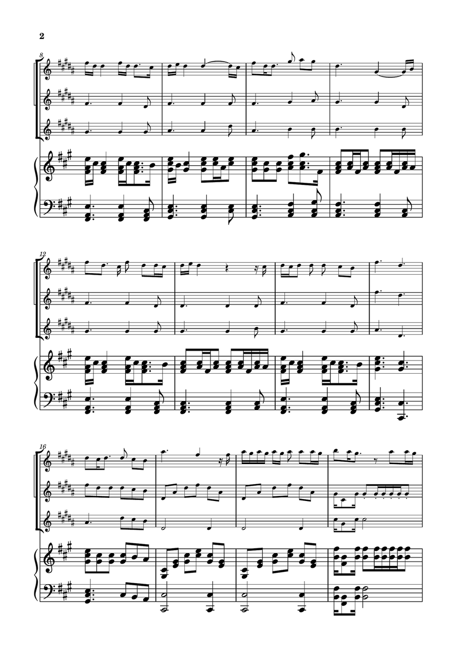 Die With A Smile Clarinet Trio scores gallery preview page 2
