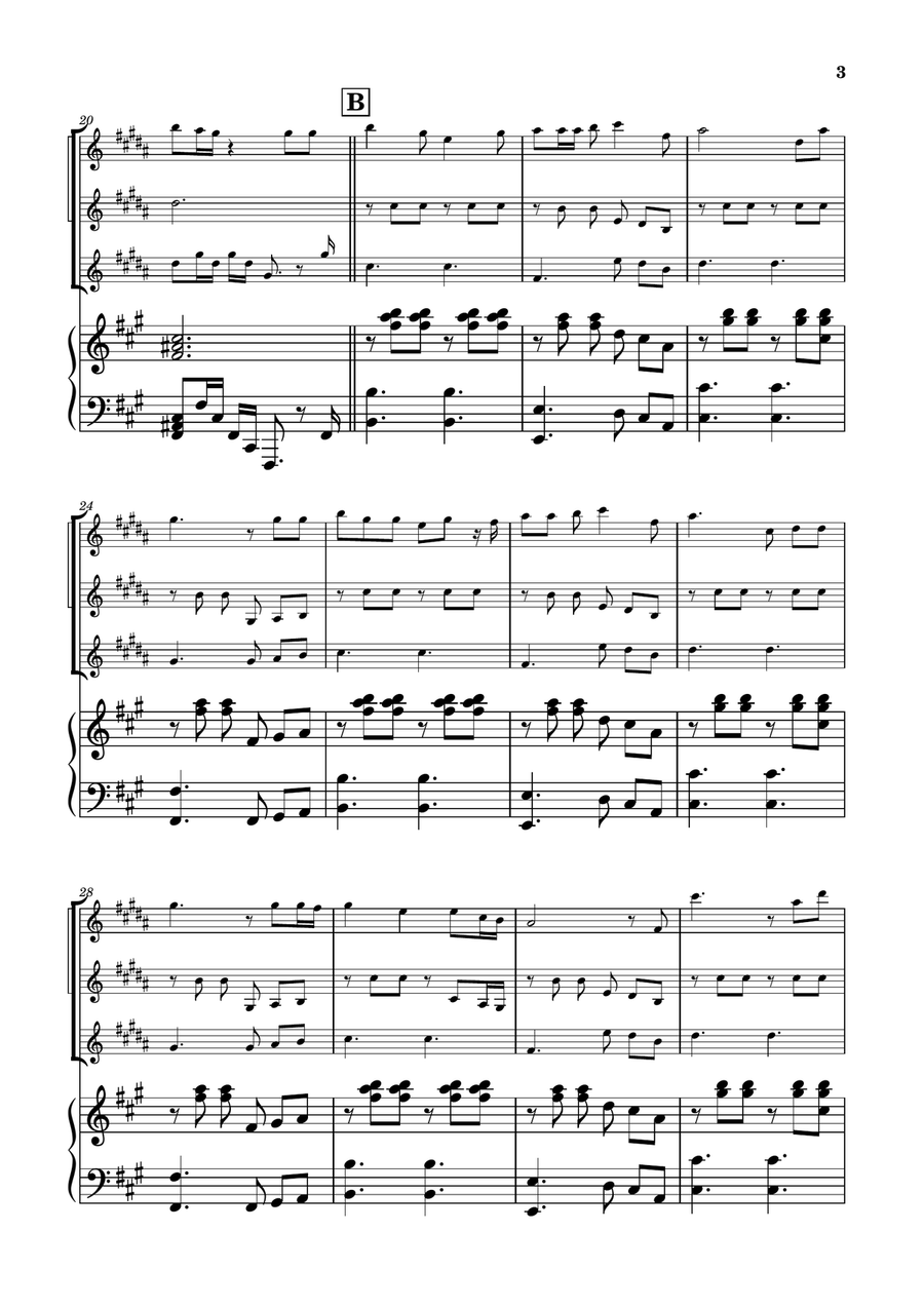 Die With A Smile Clarinet Trio scores gallery preview page 3