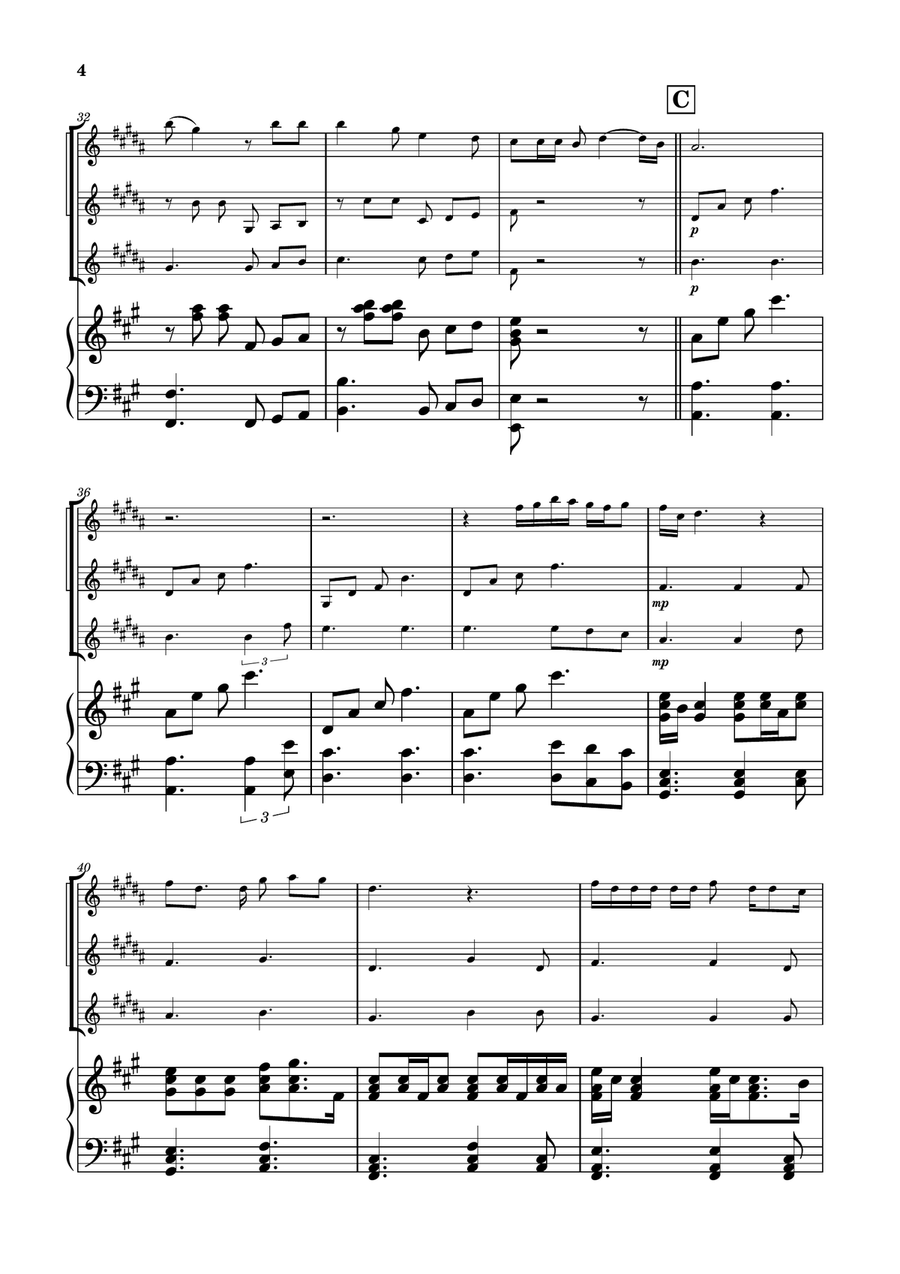Die With A Smile Clarinet Trio scores gallery preview page 4