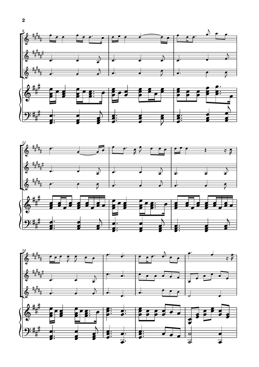 Die With A Smile Woodwind Trio scores gallery preview page 2