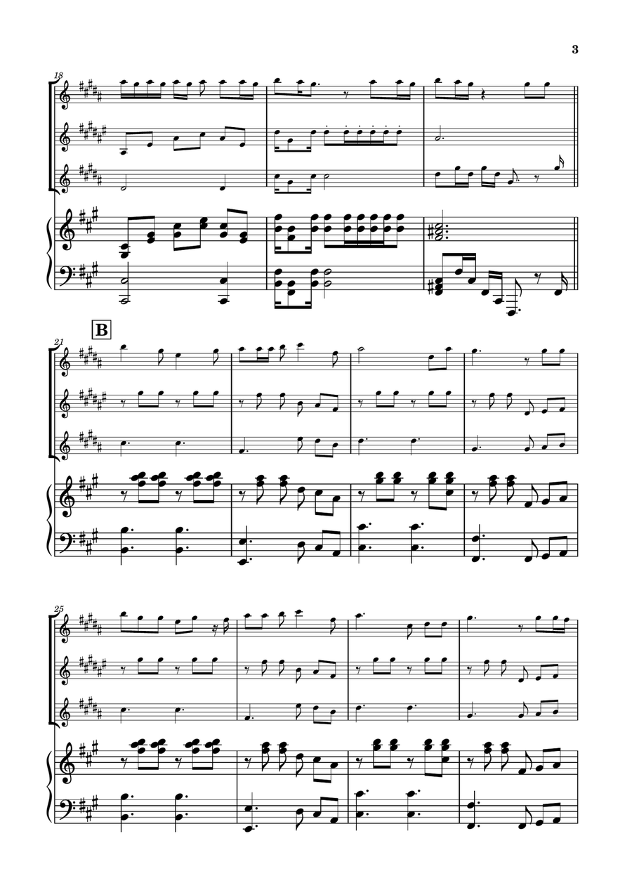 Die With A Smile Woodwind Trio scores gallery preview page 3