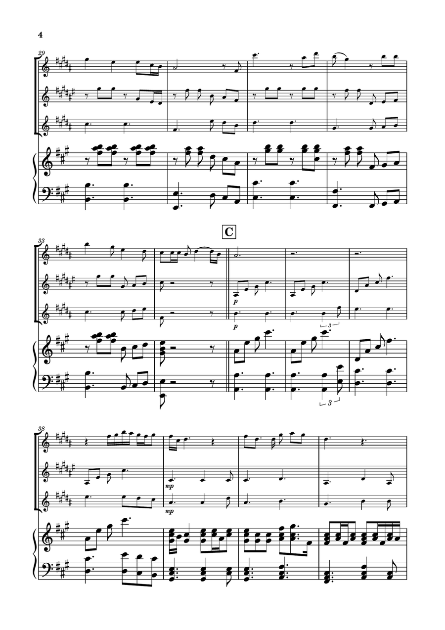 Die With A Smile Woodwind Trio scores gallery preview page 4