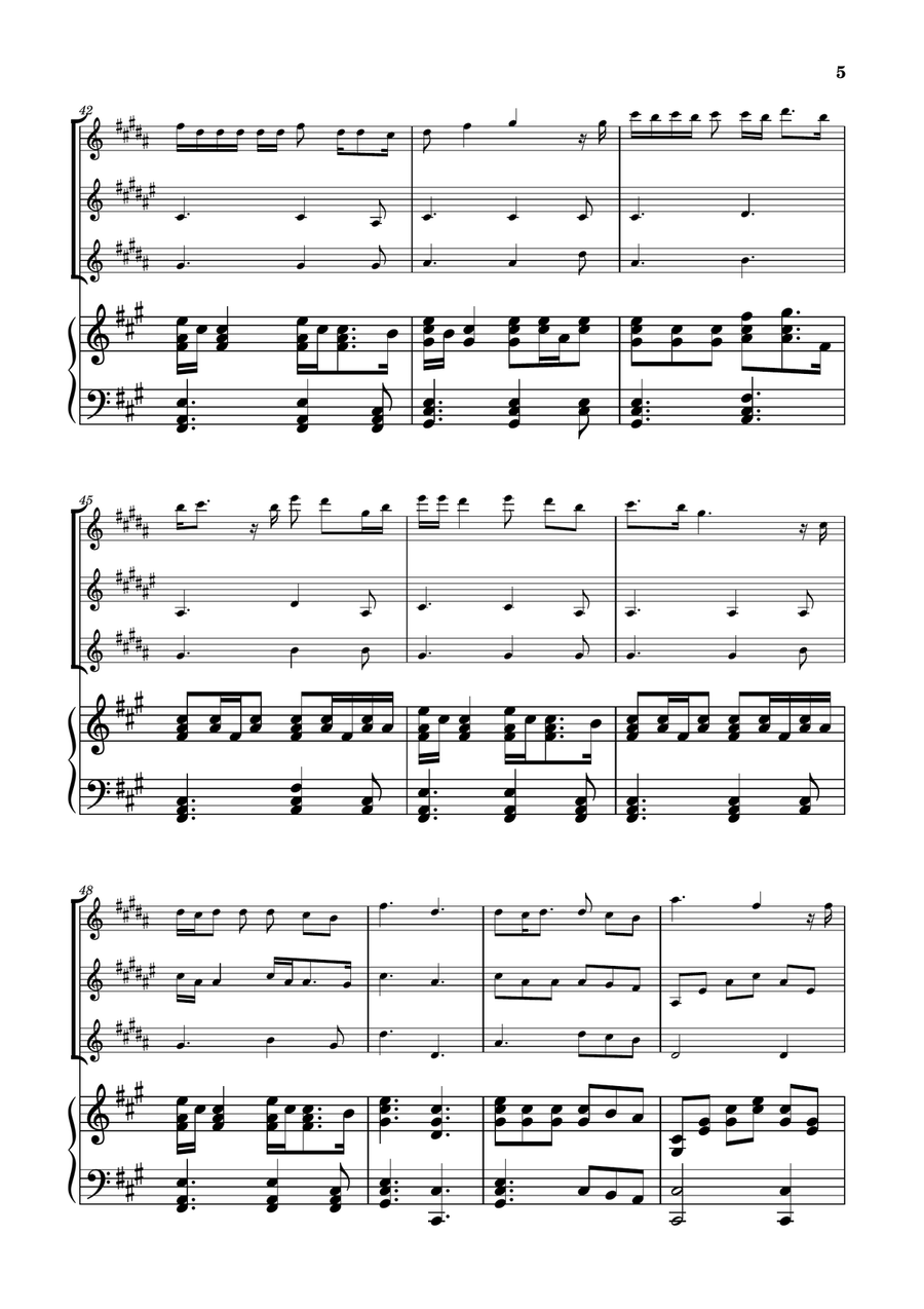 Die With A Smile Woodwind Trio scores gallery preview page 5
