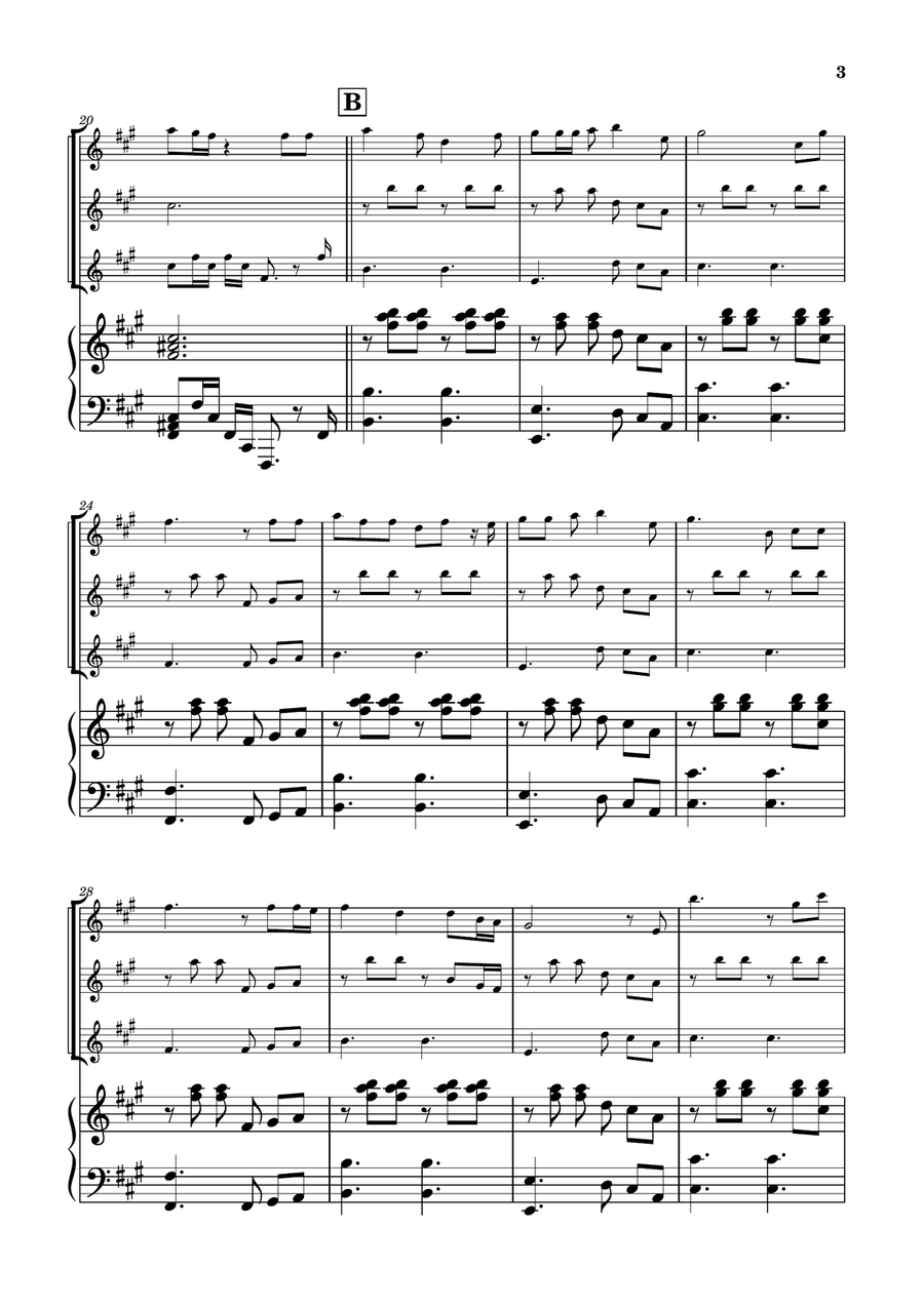 Die With A Smile Flute Trio scores gallery preview page 3